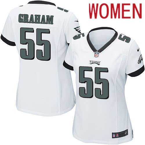 Women Philadelphia Eagles #55 Brandon Graham Nike White Game NFL Jersey->women nfl jersey->Women Jersey